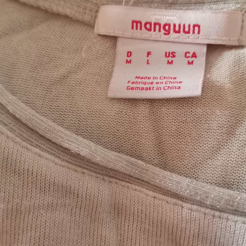 Manguun Cream Long Sleeves Shirt Creme/Silver Trim - Picture 5 of 7